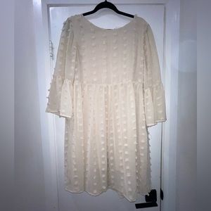A Line Style Polka Dot Dress Bell Sleeves